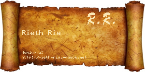 Rieth Ria névjegykártya
